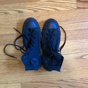 All black high top converse